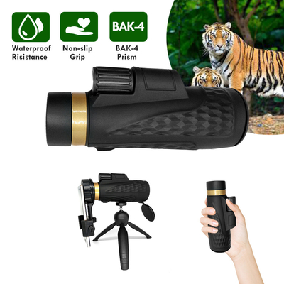 visión nocturna baja del telescopio del teléfono móvil de 18x62 HD Bak4 para los adultos Birding que caza caminar