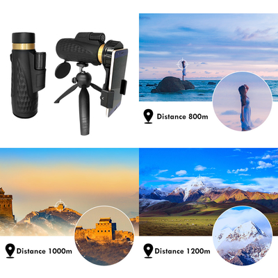 visión nocturna baja del telescopio del teléfono móvil de 18x62 HD Bak4 para los adultos Birding que caza caminar