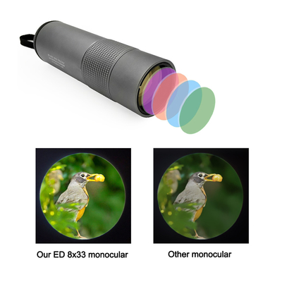 Telescopio monocular militar del vidrio 8x33 HD del ED para el teléfono