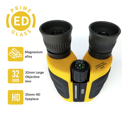 profesional amarillo Bak4 de la prenda impermeable binocular de 8x32 ED binocular para la observación de pájaros